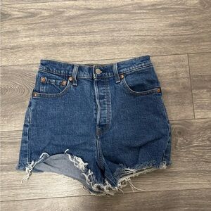 LEVI Denim Frayed Hem Women Shorts #73